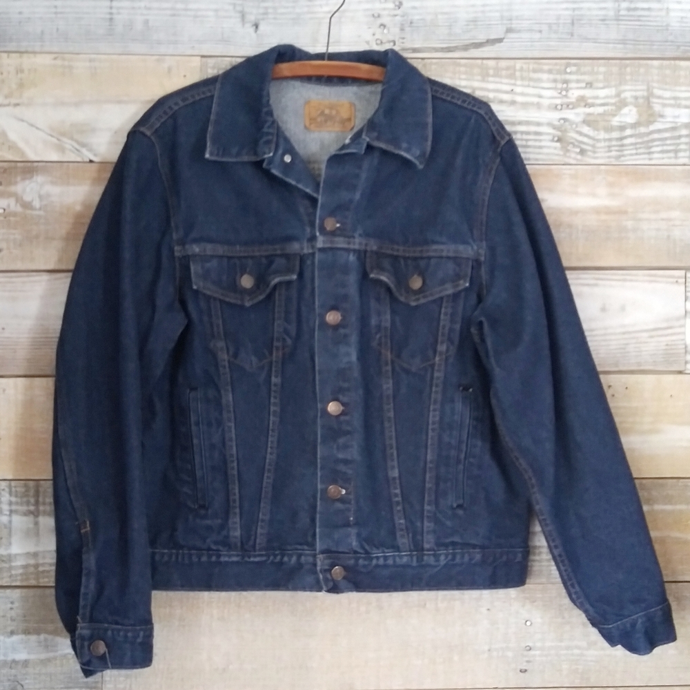 Vintage plain pocket denim jacket